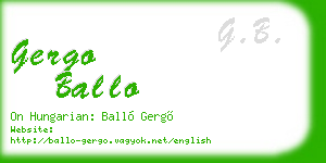 gergo ballo business card