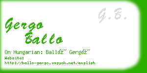 gergo ballo business card